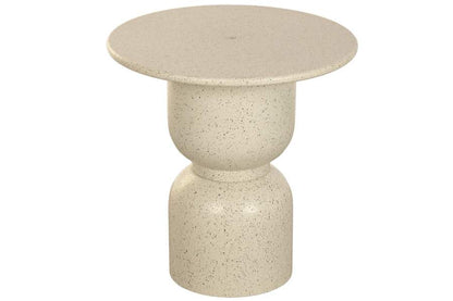 Mesita Auxiliar Metal Mdf 50X50X51 Simil Piedra