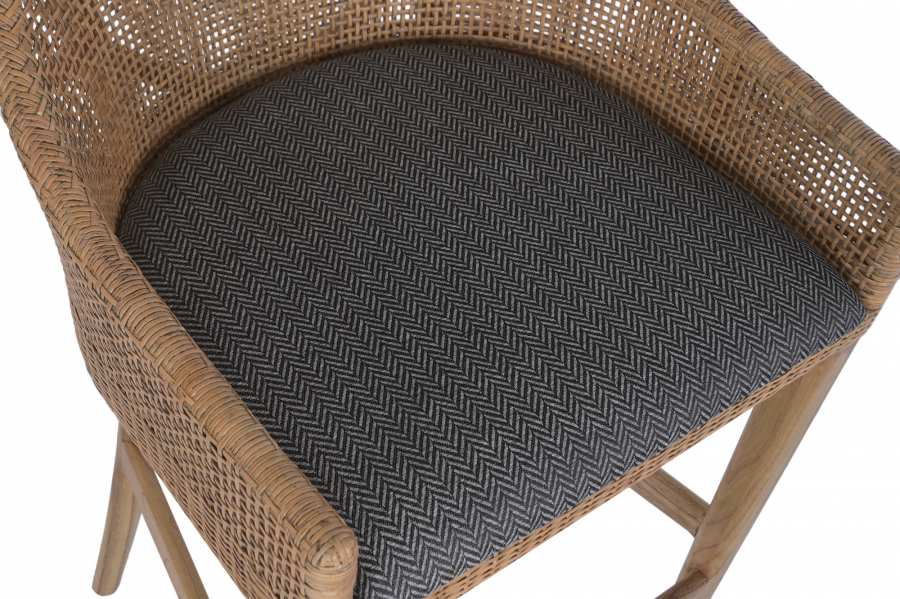Taburete Mindi Ratan 51X52X100 Gris
