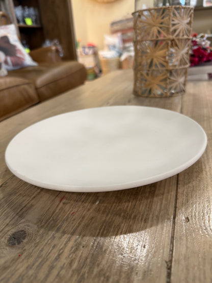 Plato de cerámica biscocho liso 25 cm sin pintar, listo para personalizar en COCOART Studio Torrelodones