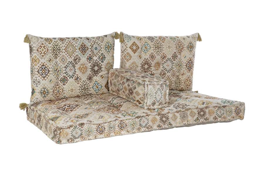 Sillon Set 4 Algodon 145X76X13 Desgastado Beige