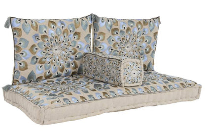 Sillon Set 4 Algodon 150X76X20 Doble Azul