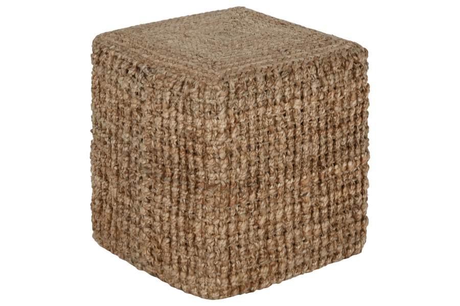 Reposapies Yute Mango 40X40X45 Hecho A Mano Marron